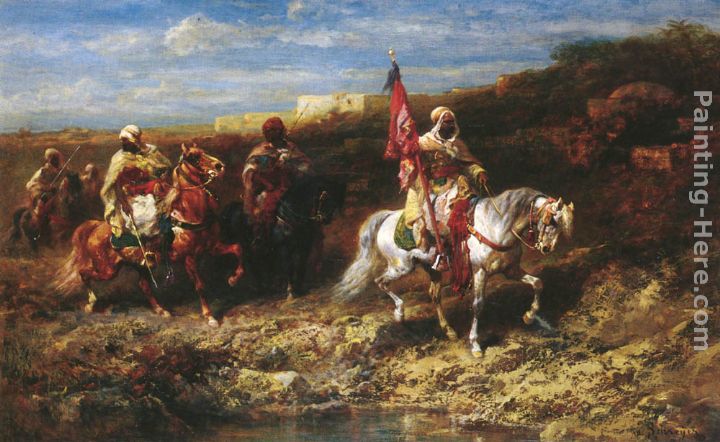 Arab Horseman In A Landscape painting - Adolf Schreyer Arab Horseman In A Landscape art painting